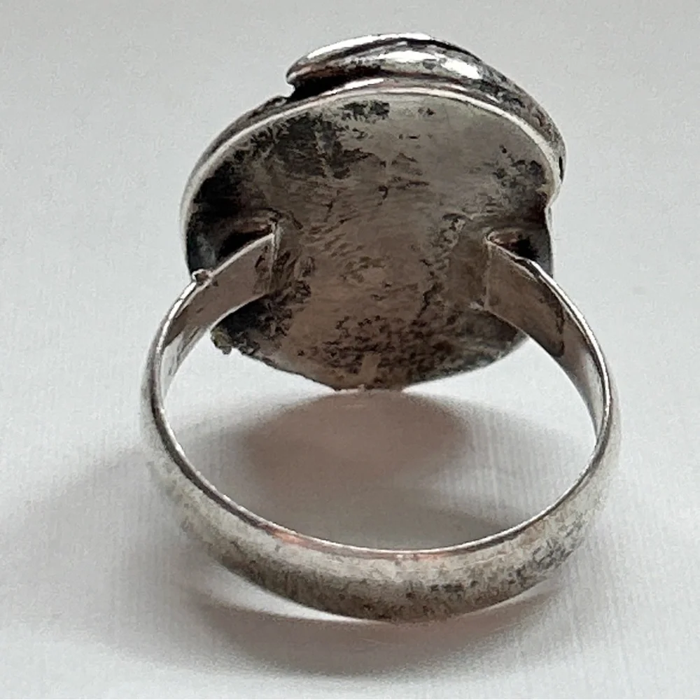 Vintage Southwestern Turquoise Sterling Silver Ring - Picture 6 of 12
